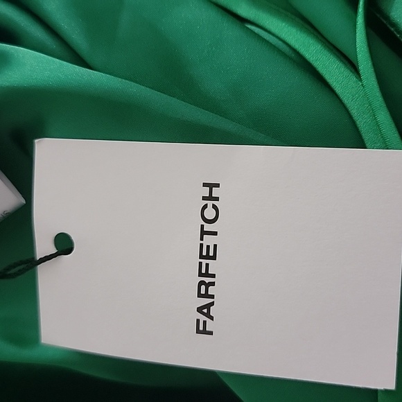 LOULOU x Rue Ra Feather Trimmed Mini Dress in Green Medium NWT - Picture 6 of 6